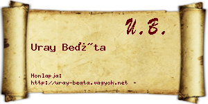 Uray Beáta névjegykártya